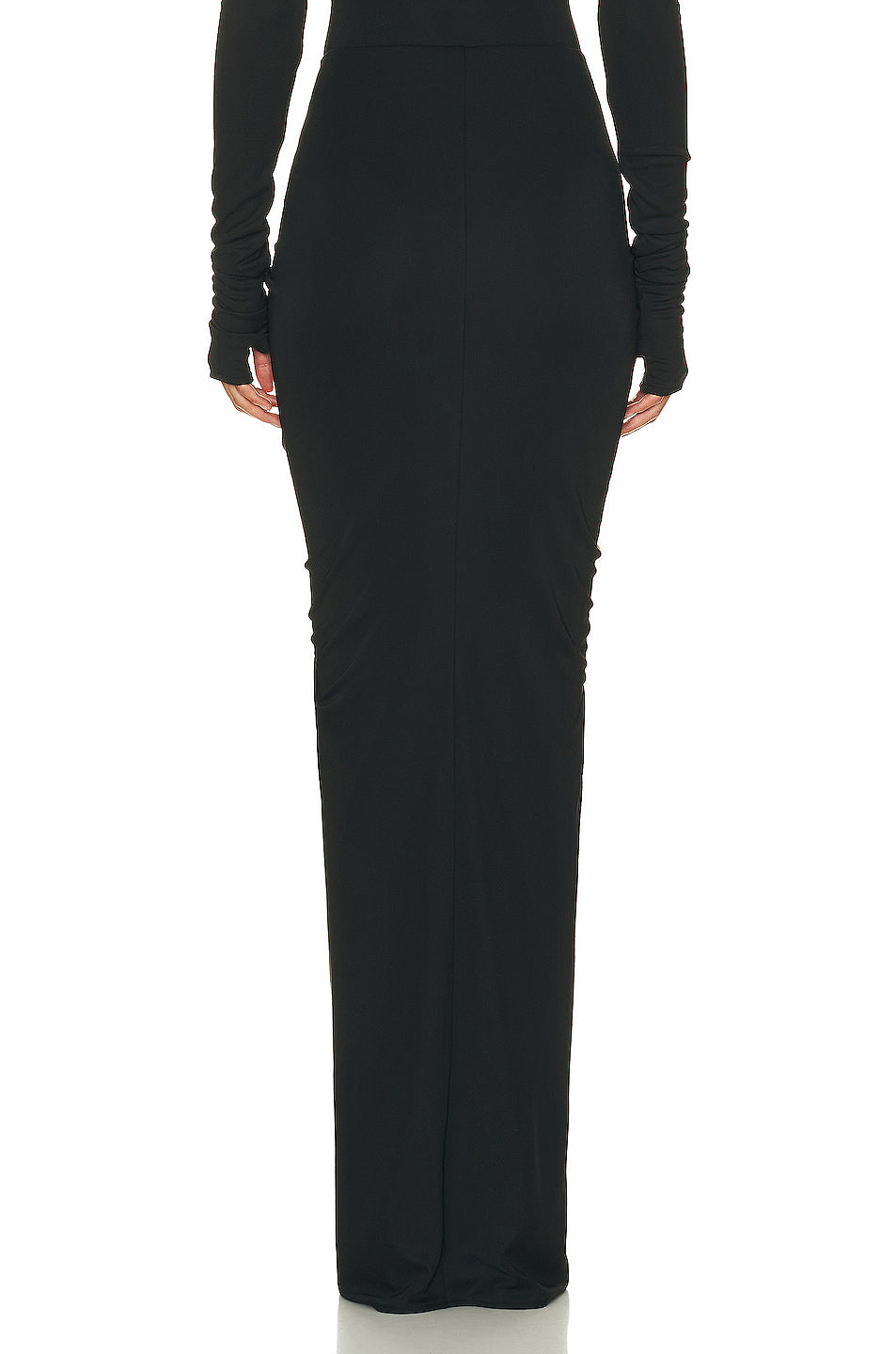 Long Sleeve Ruffle Two Piece Maxi Dress Black HV1050