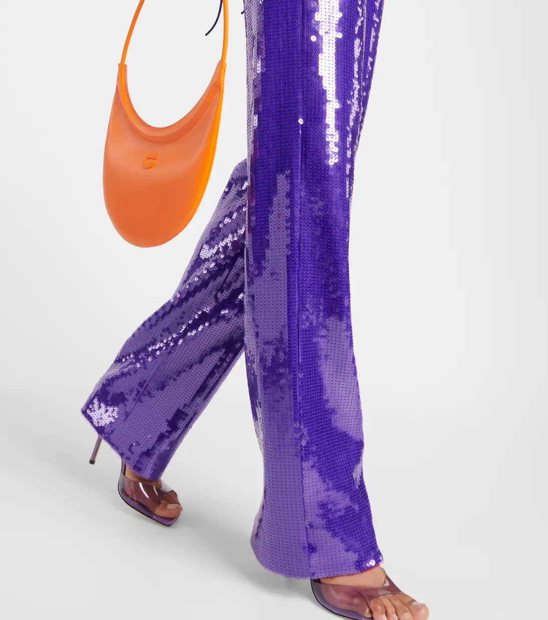 Strapless Feather Two Piece Jumpsuit Orange Purple HV9937