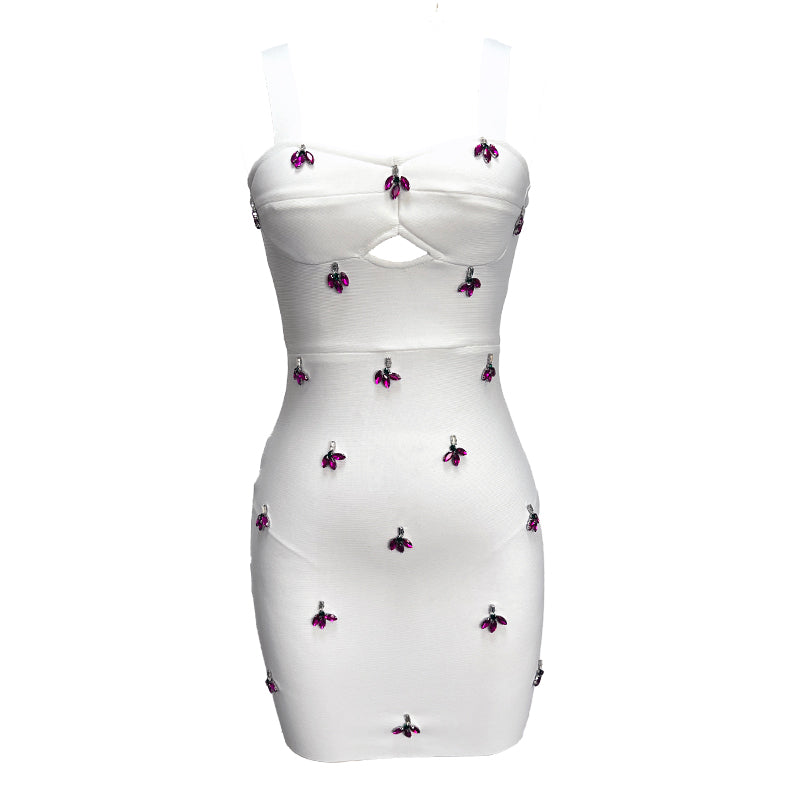 Floral Crystal Detail Dress HV1474