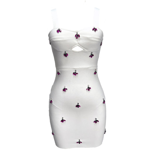 Floral Crystal Detail Dress HV1474