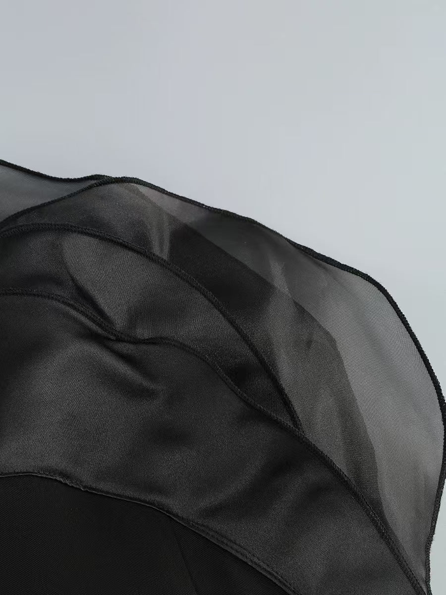 Strapless Petals Maxi Dress Black