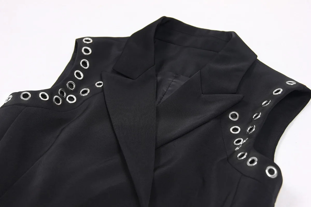 Sleeveless Studded Blazer Dress