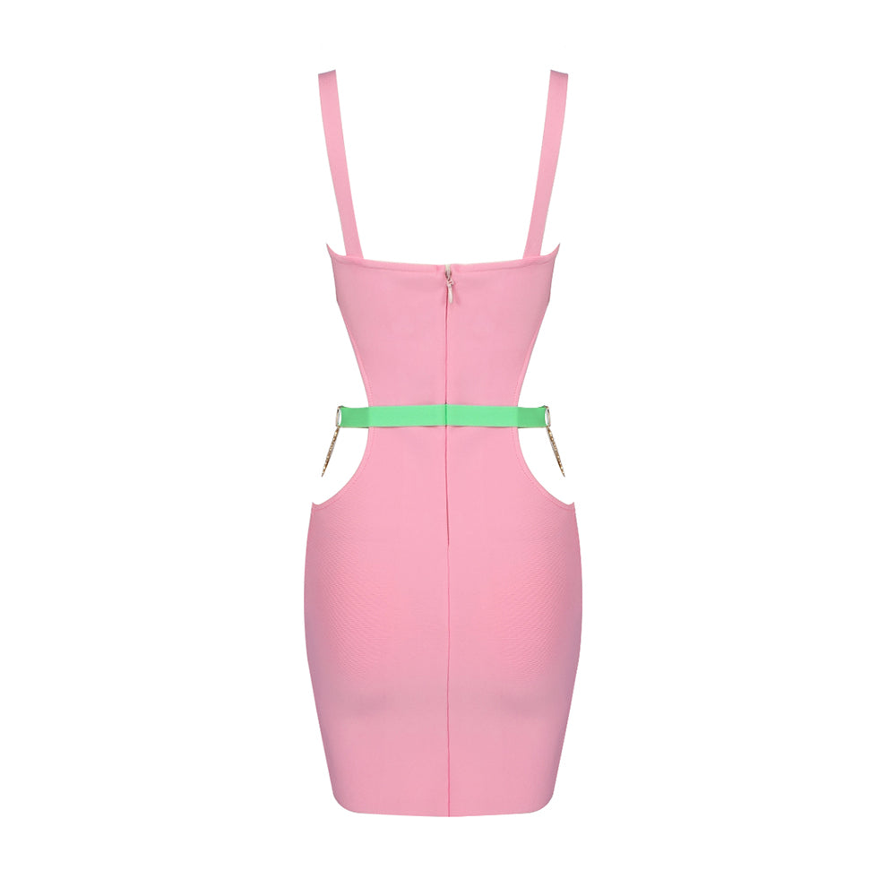 Heart Detail Bustier Dress Pink HV9051