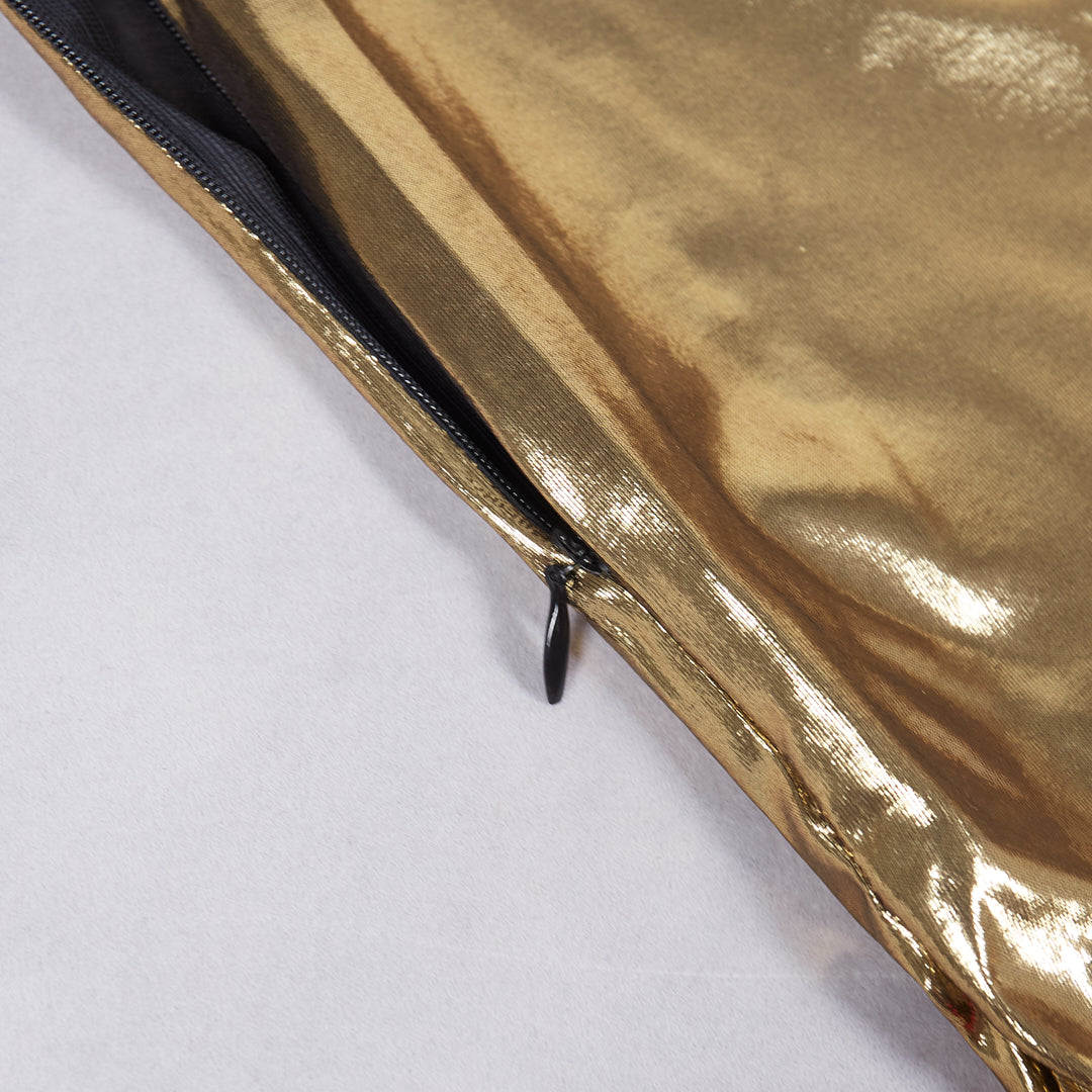 Halter Cut Out Jumpsuit Gold C2406
