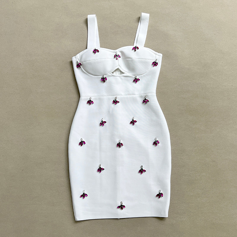Floral Crystal Detail Dress HV1474