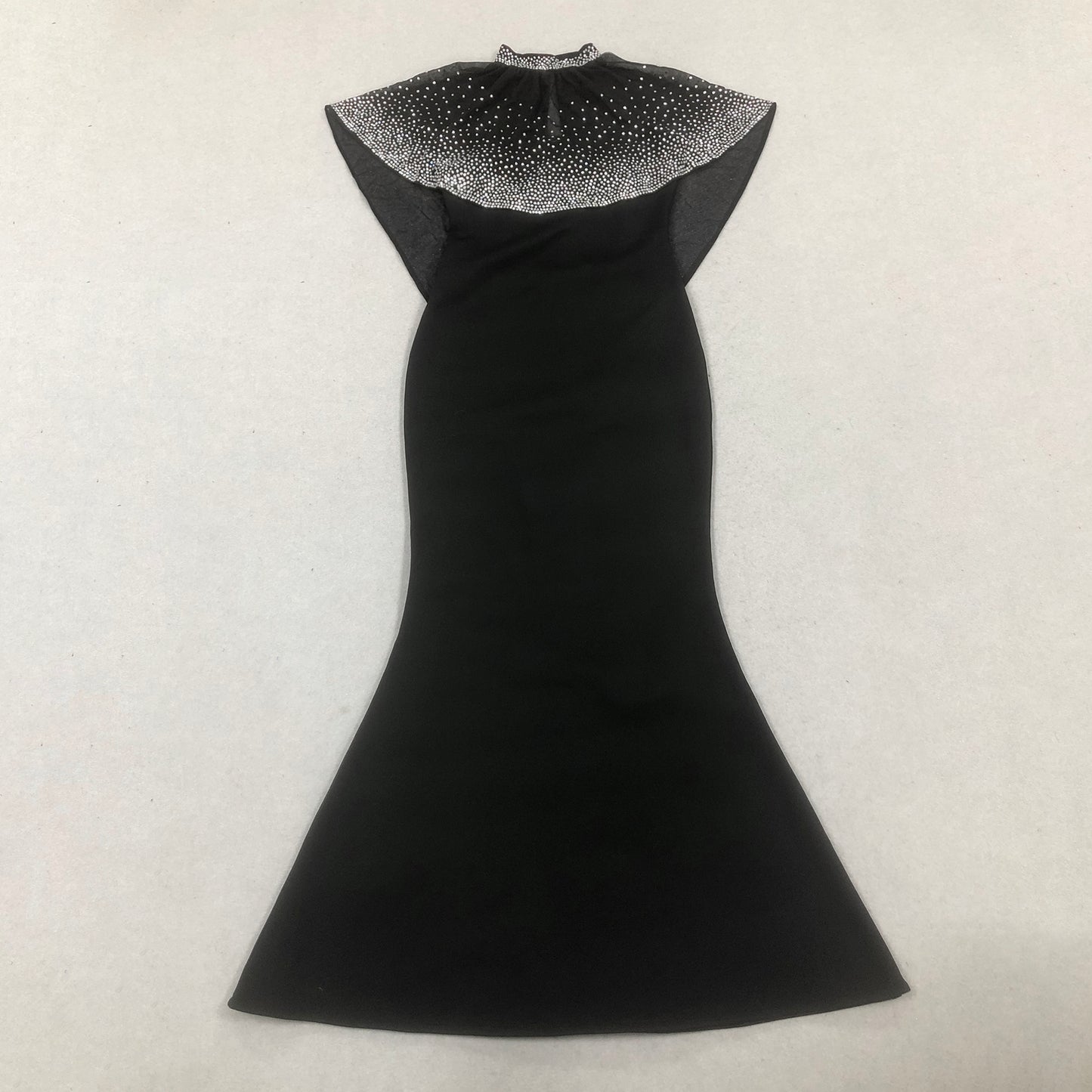 Crystal Overlay Maxi Dress Black
