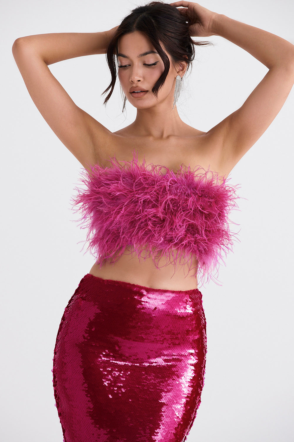 Two Piece Set Women Clothing Sexy Club Sequin HV9289
