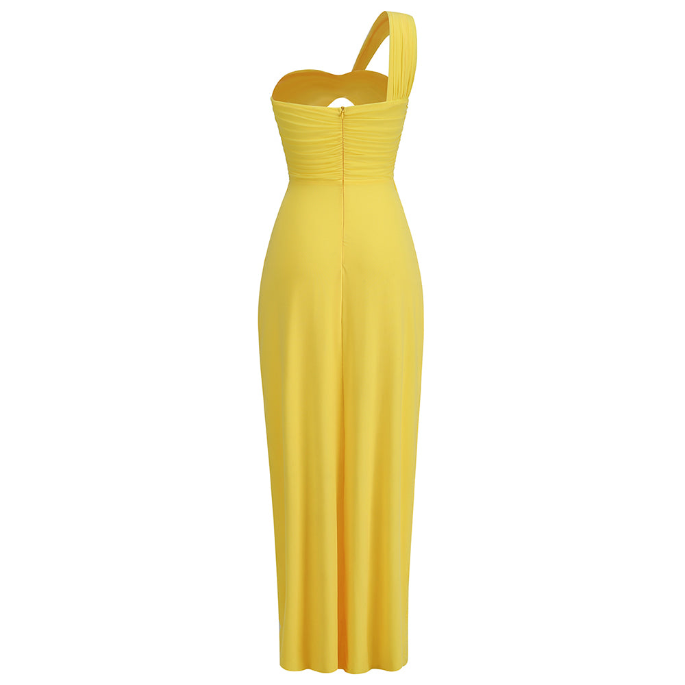 One Shoulder Maxi Dress Yellow HV9498