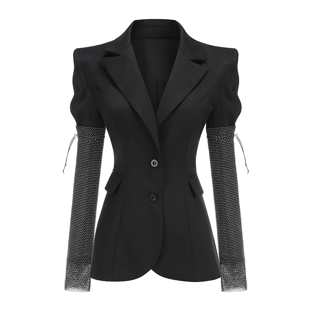 Crystal Sleeves Blazer Black HV1987