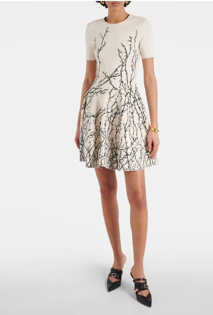 Short Sleeve A Line Dress White HV1576