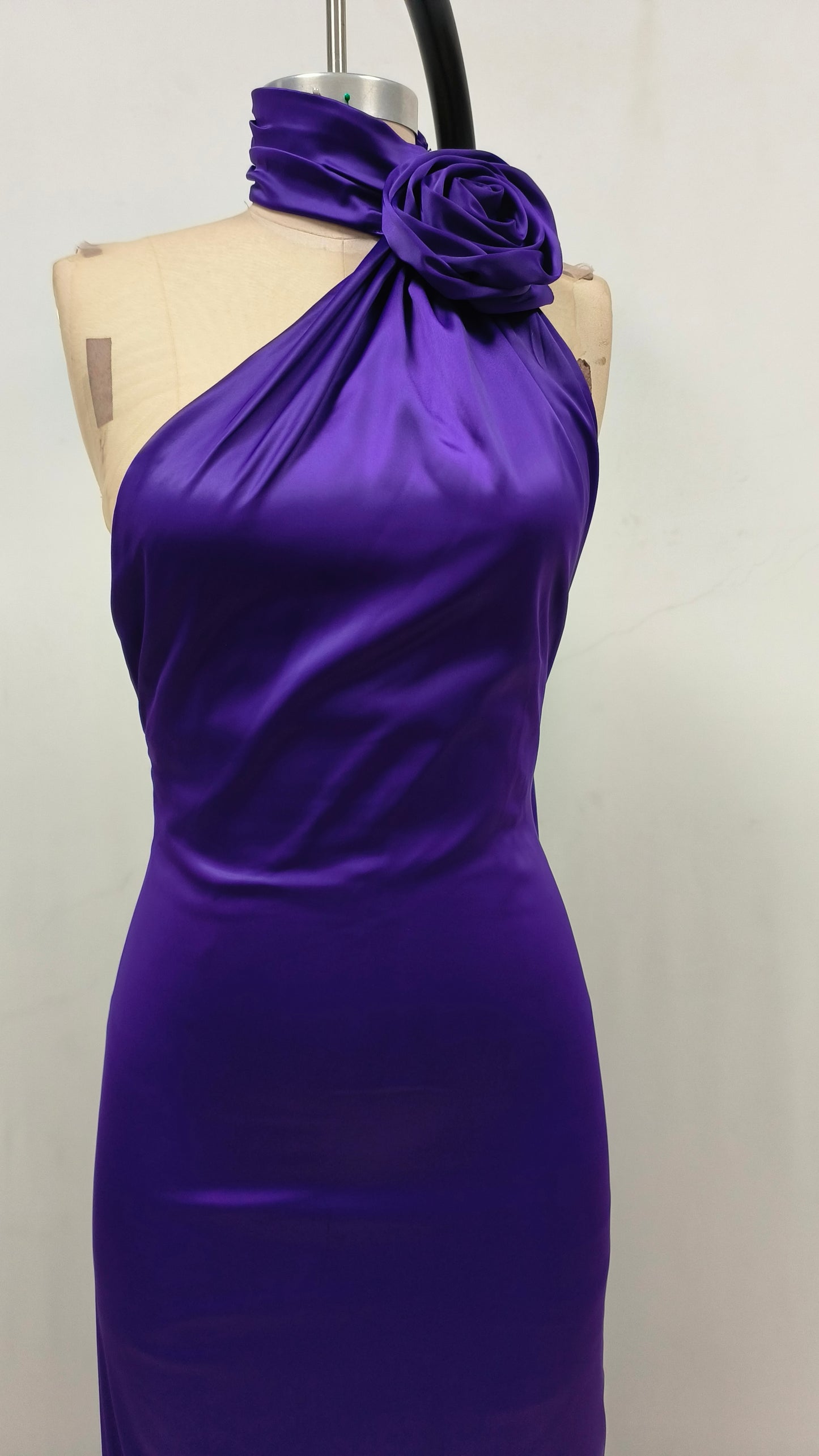 One Shoulder Floral Maxi Dress Purple HV1771