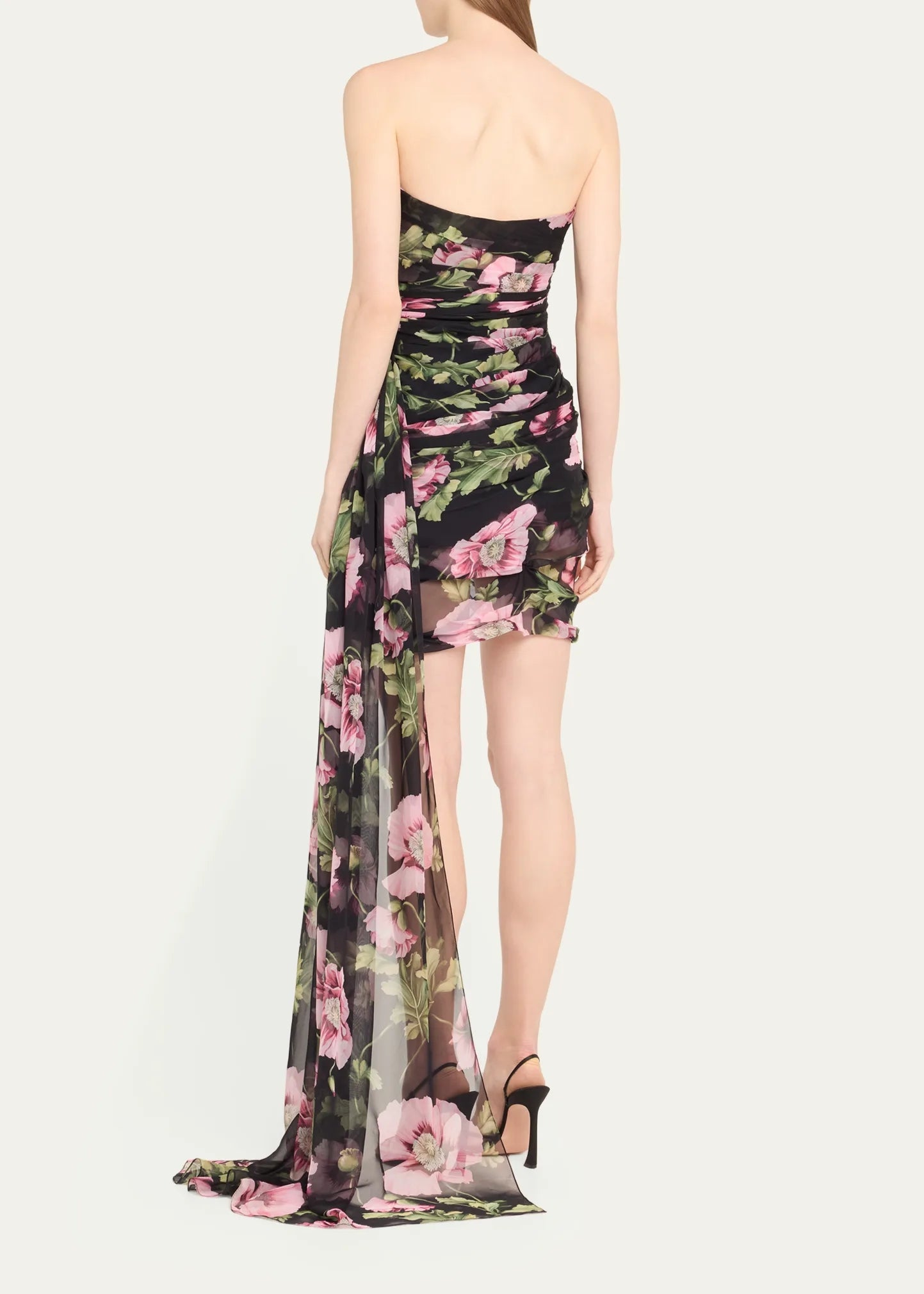 Floral Strapless Draped Dress HV1320