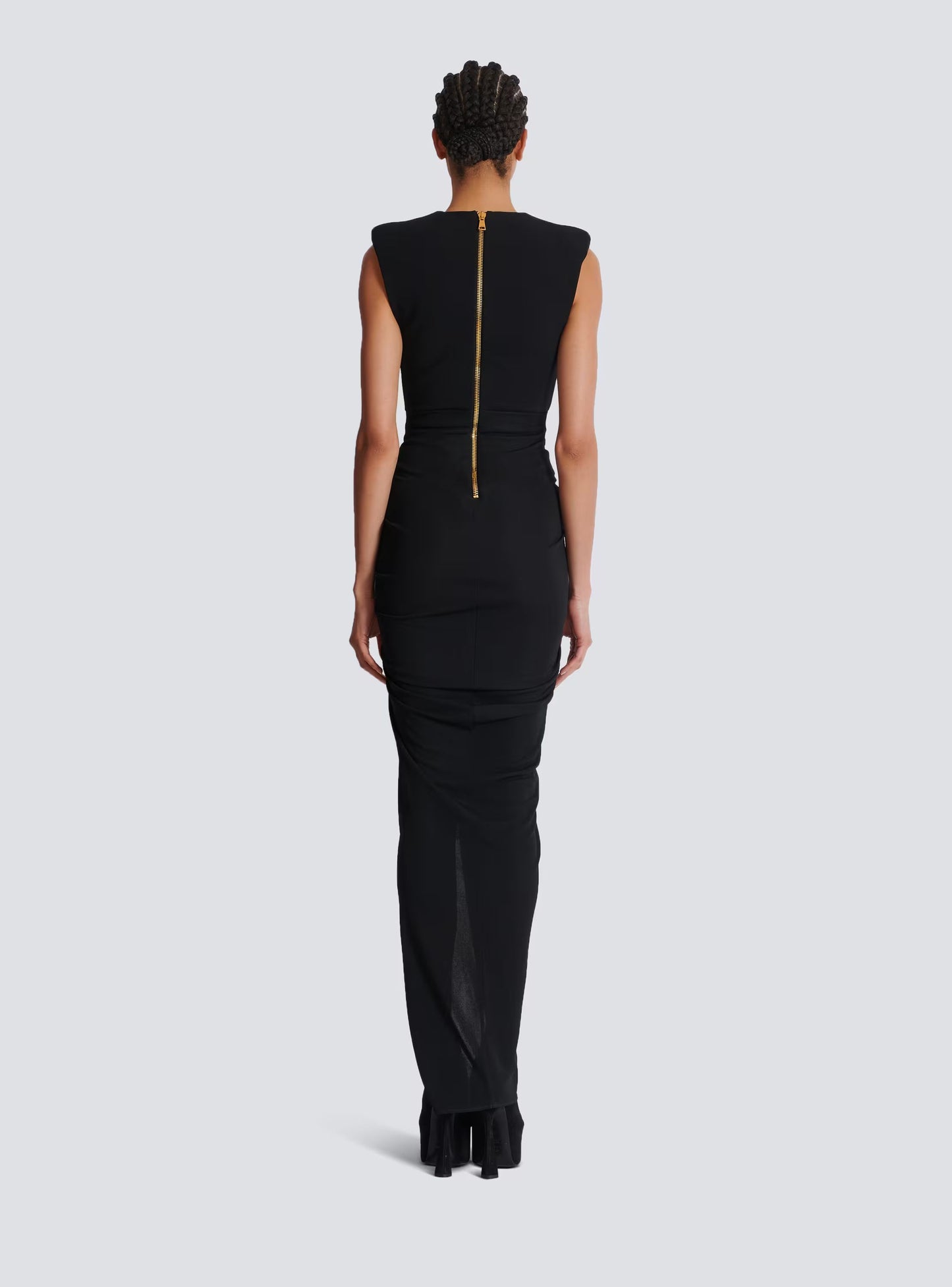 Button Detail Maxi Dress Black HV2128