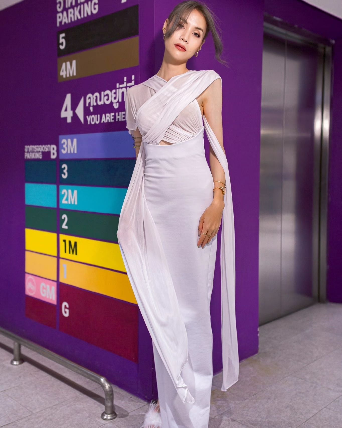 Halter Draped Maxi Dress HV1533
