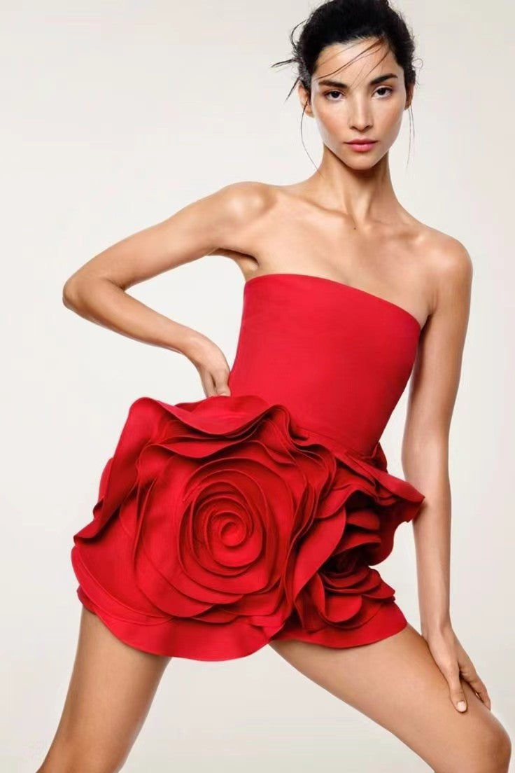 Strapless Flower Detail Dress HV