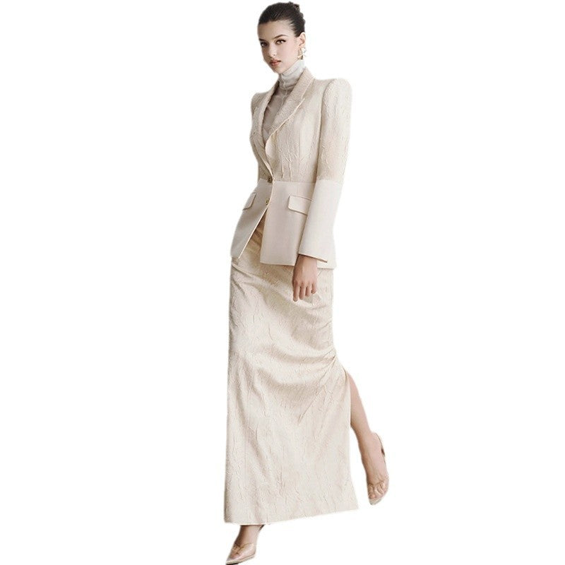 Long Sleeve Floral Midi Two Piece Set Ivory HV1719