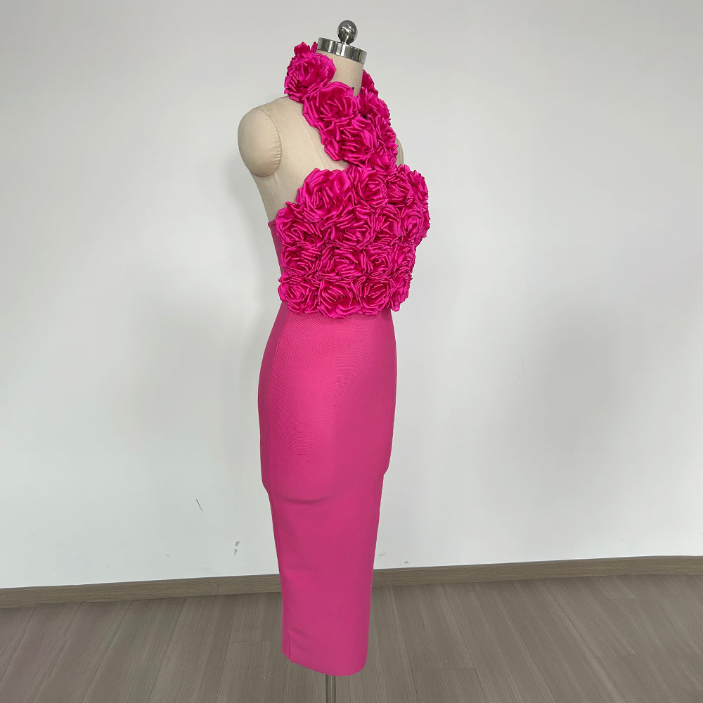 Halter Floral Midi Dress HV1996