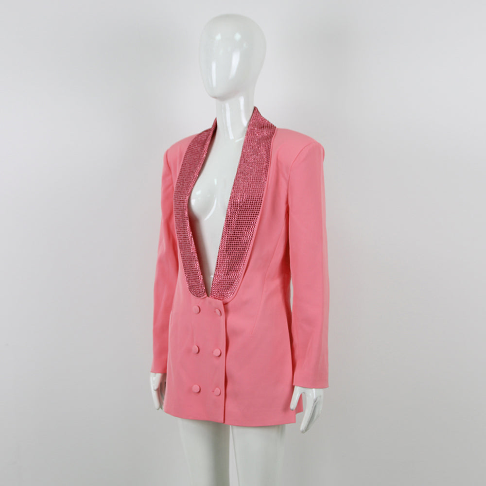 Embellished Backless Blazer Dress HV9323
