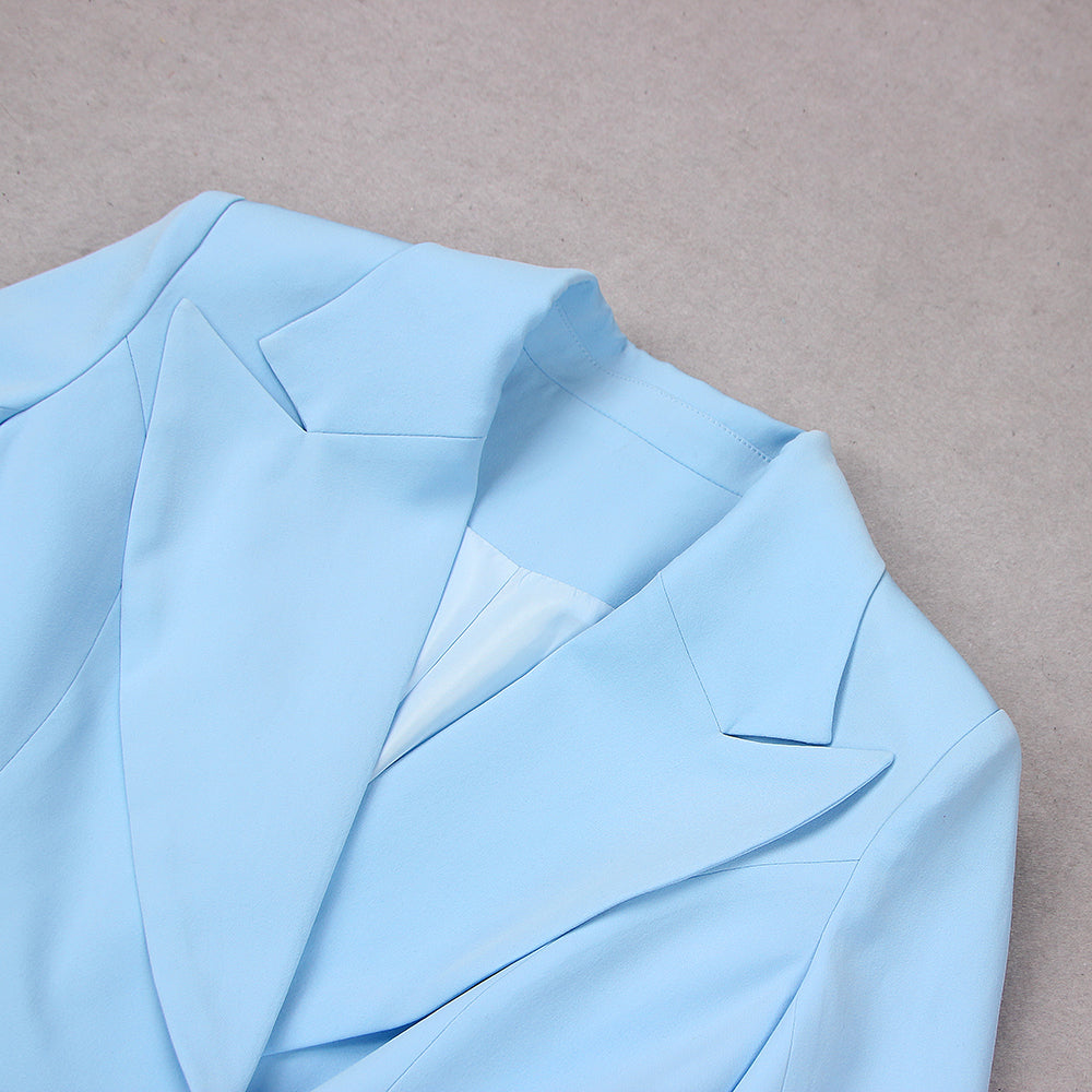 Embellished Long Sleeve Blazer Dress Blue HV9135