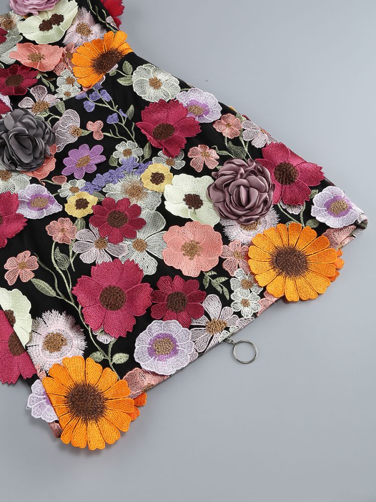 Strapless Floral Corset Dress