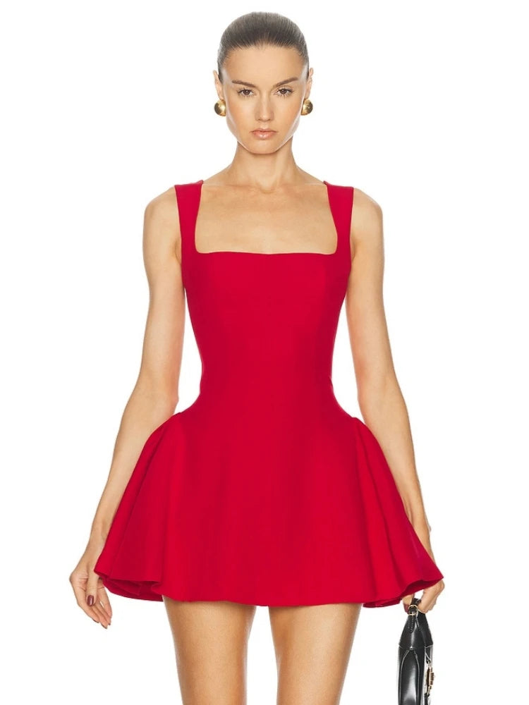 A Line Dress Red
