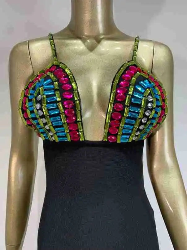 Embellished Bustier Dress Black HV1221