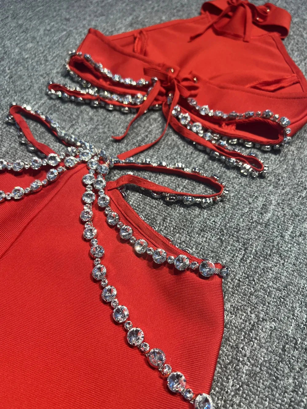 Halter Crystal Two Piece Jumpsuit HV9904