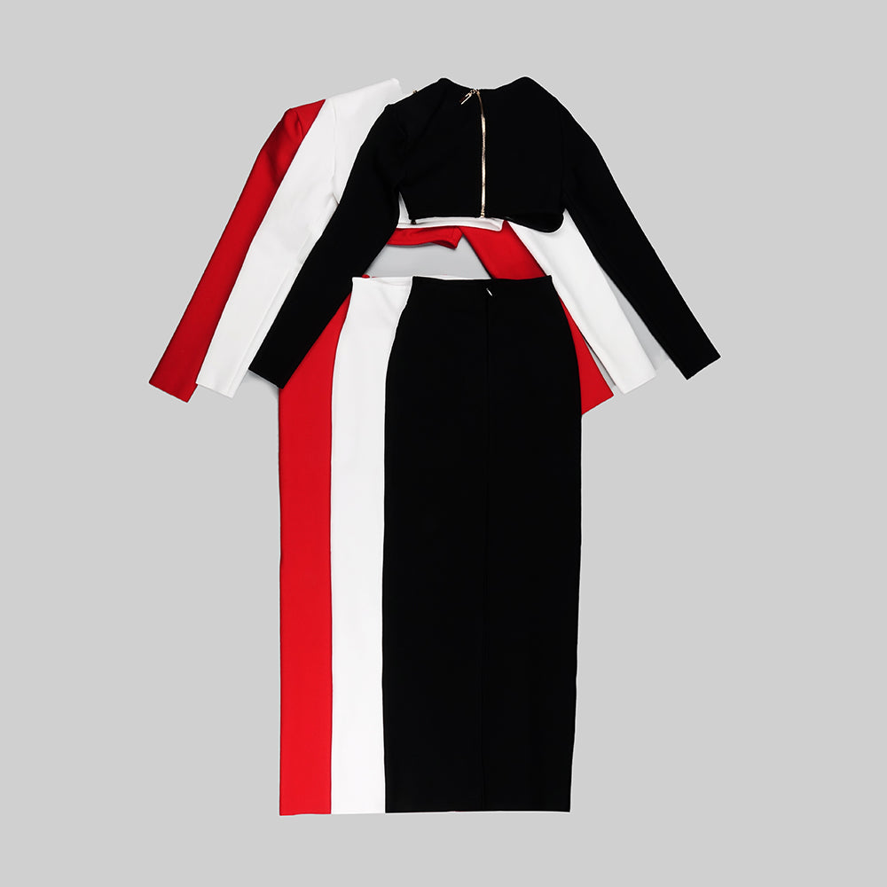 Long Sleeve Two Piece Maxi Dress HV8590