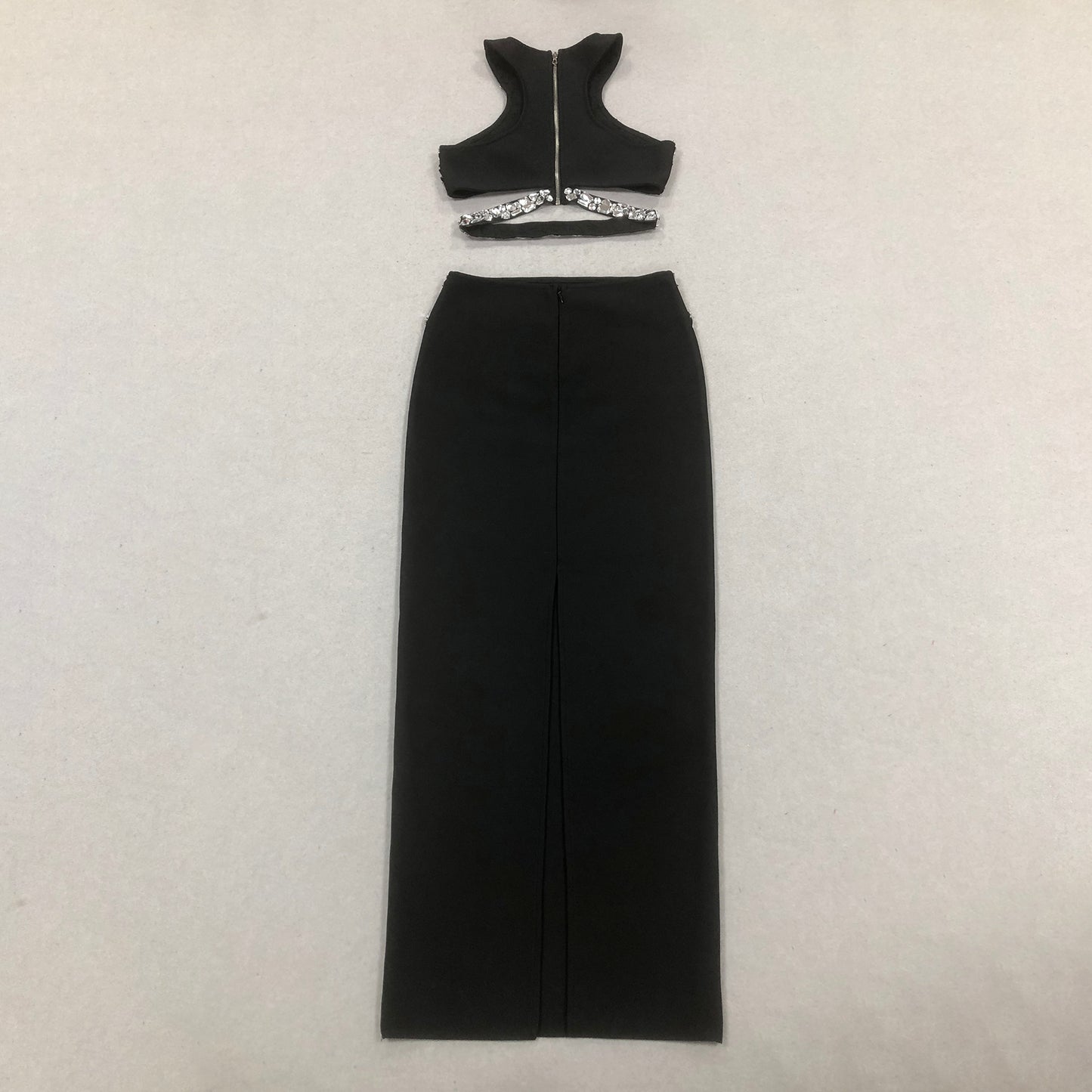 Crystal Overlay Maxi Dress Black HV