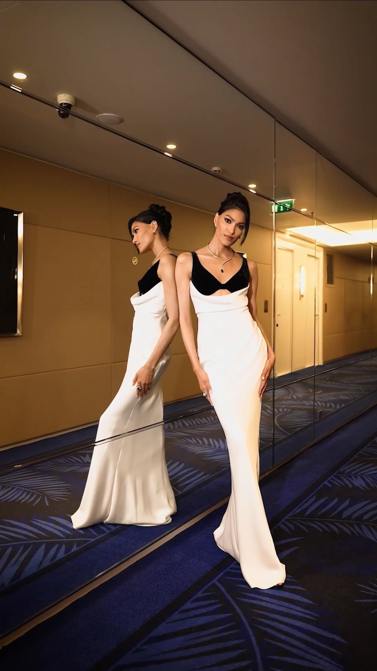 Velvet Bustier Maxi Dress HV1895