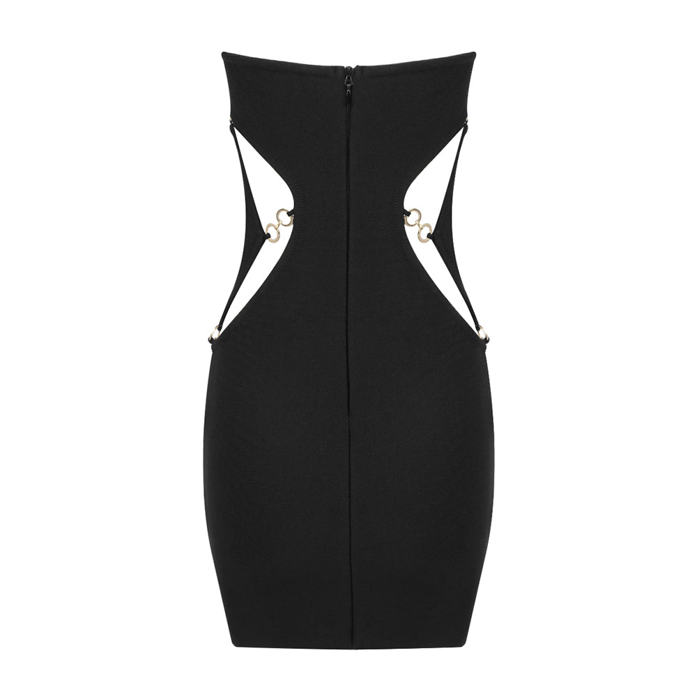 Strapless Cut Out Dress Black HV9729