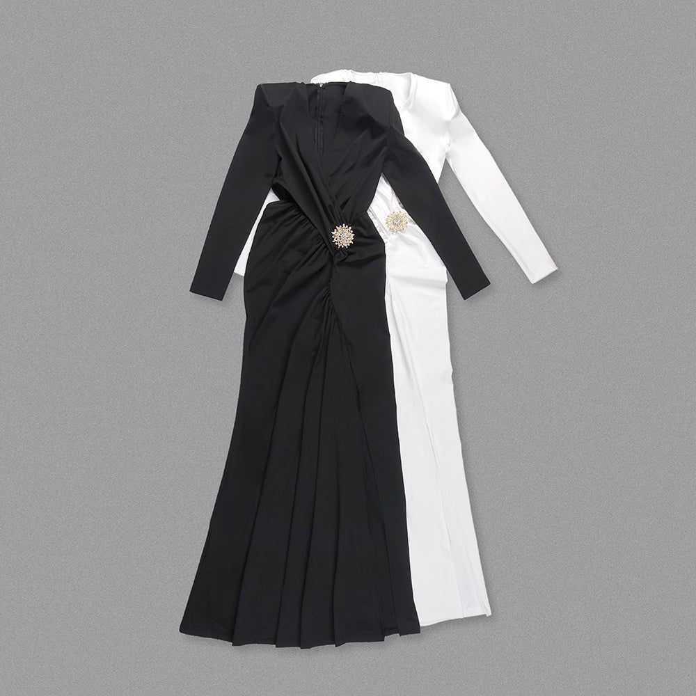 Long Sleeve Draped Maxi Dress HV9538