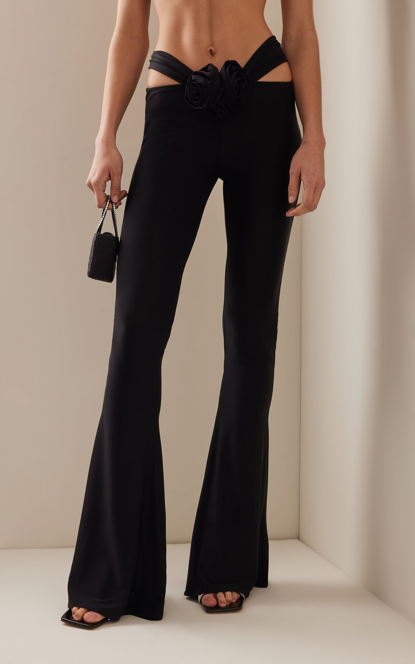 Flower Detail Cut Out Jumpsuit Black HV9507