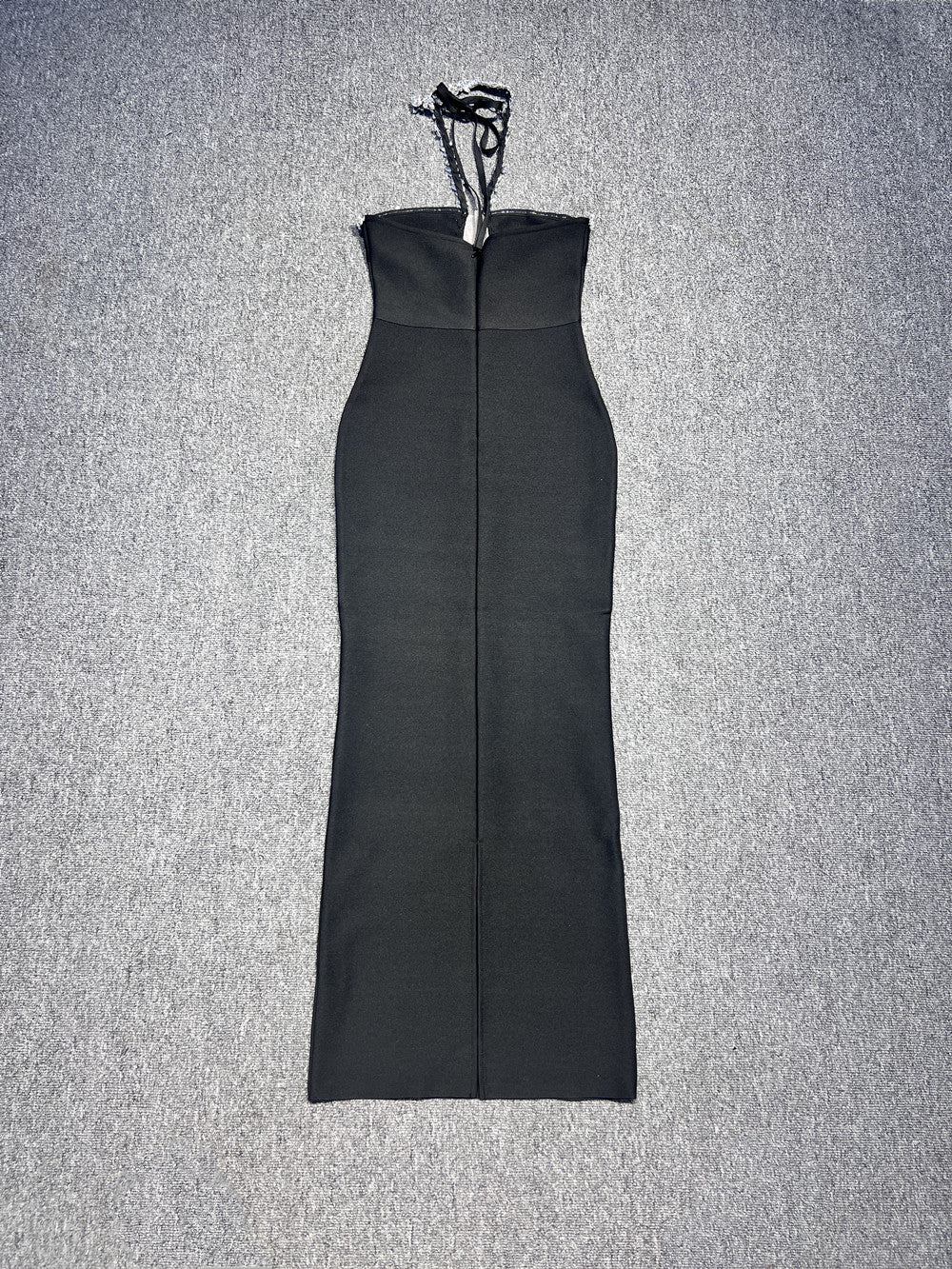 Halter Crystal Maxi Dress Black HV1560