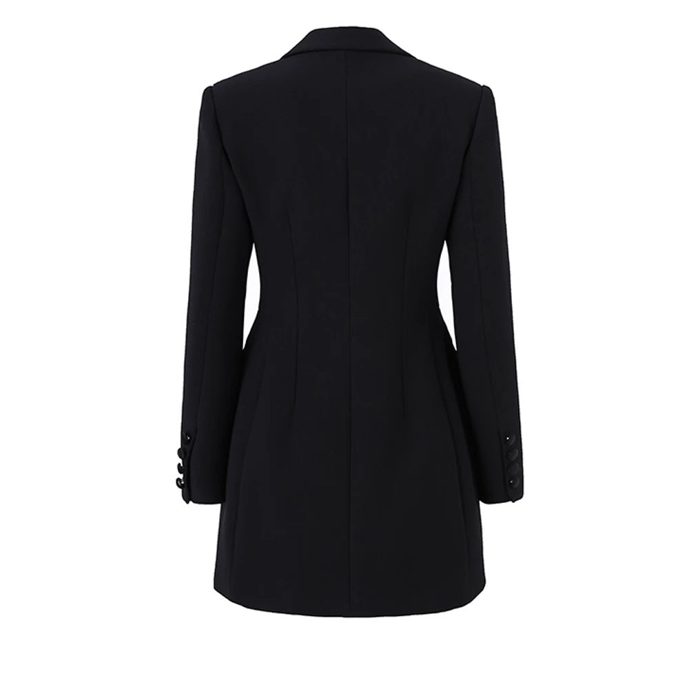 Long Sleeve Crystal Floral Blazer Black