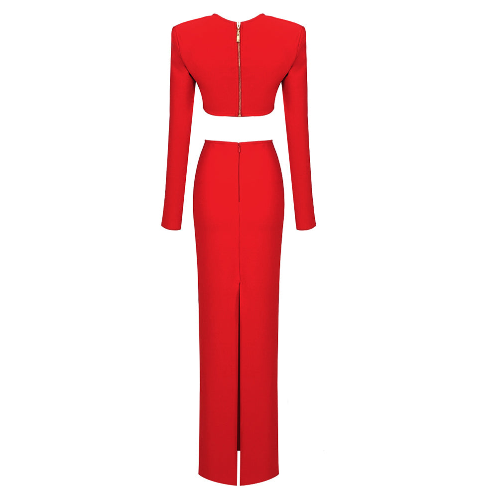 Long Sleeve Two Piece Maxi Dress HV8590