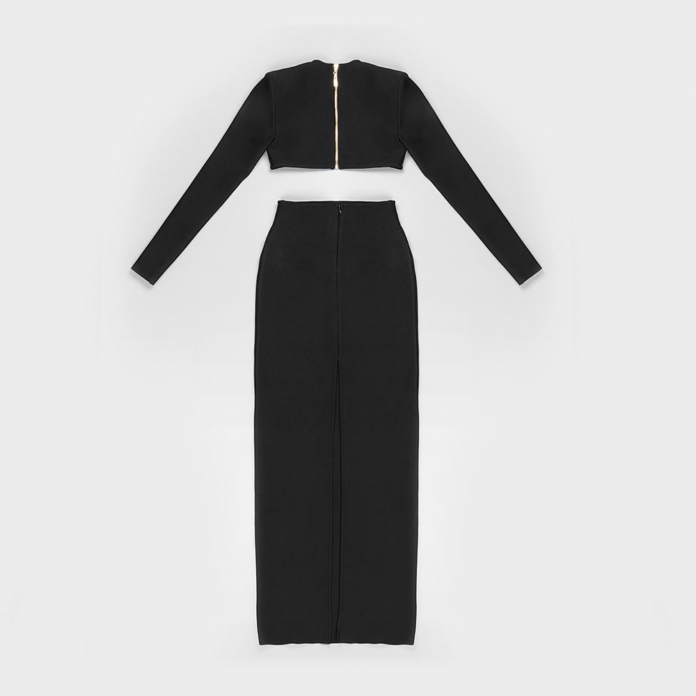 Long Sleeve Two Piece Maxi Dress HV8590