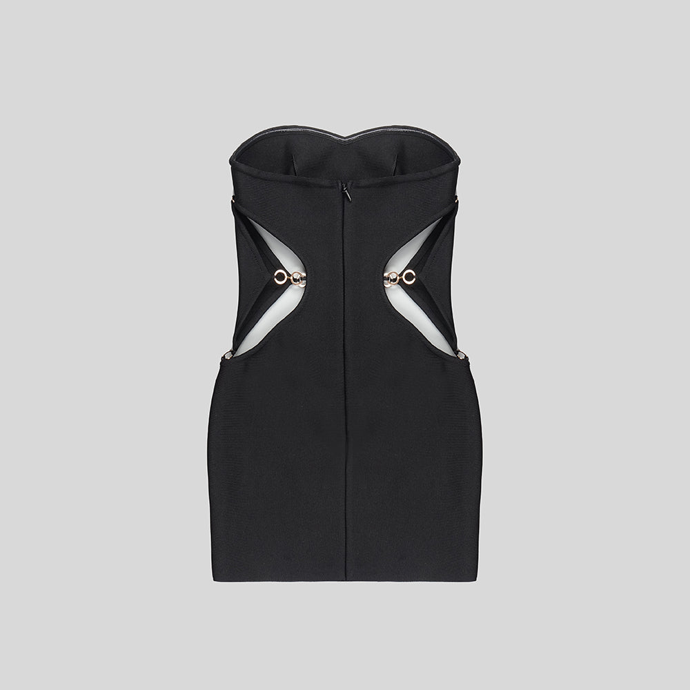Strapless Cut Out Dress Black HV9729