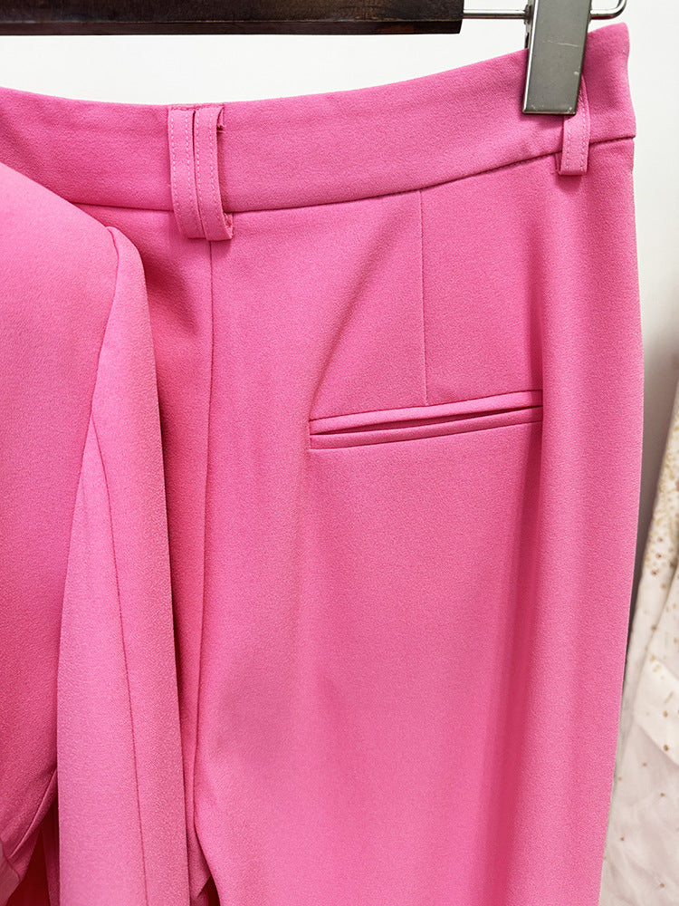 Long Sleeve Mesh Insert Suit Pink HV1485