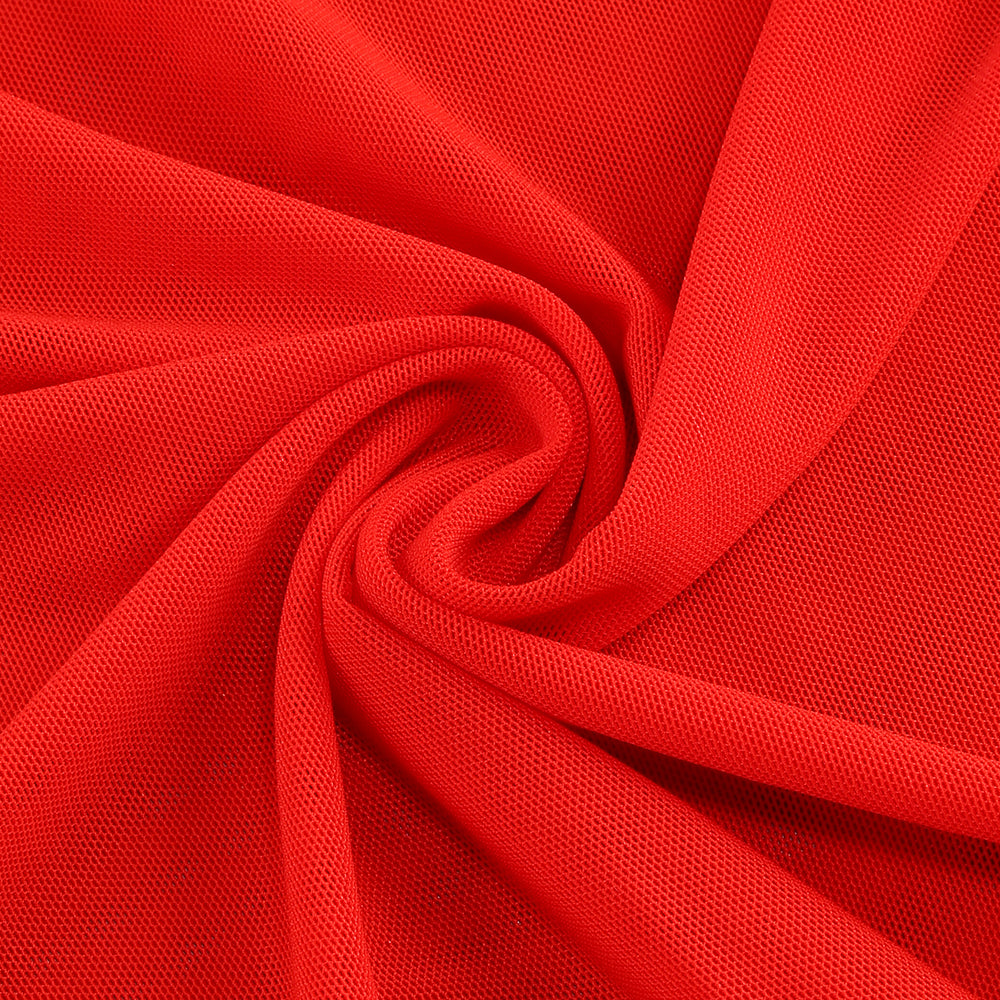 Draped Bardot Maxi Dress Red