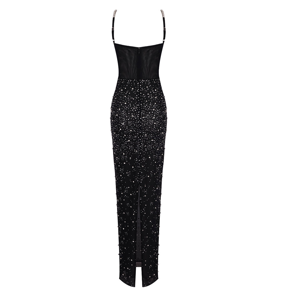 Crystal Sparkly Corset Maxi Dress HV1439