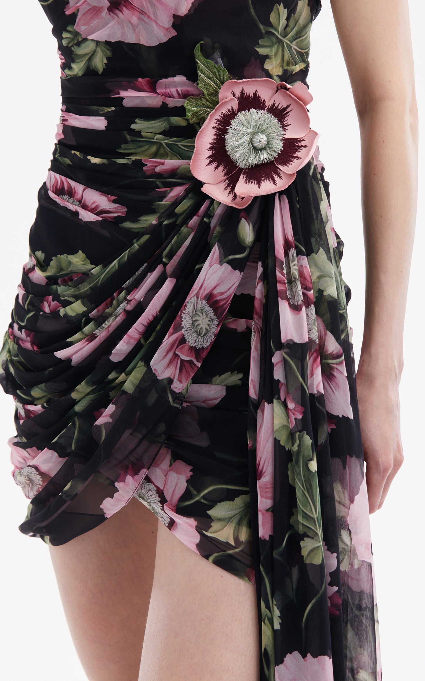 Floral Strapless Draped Dress HV1320