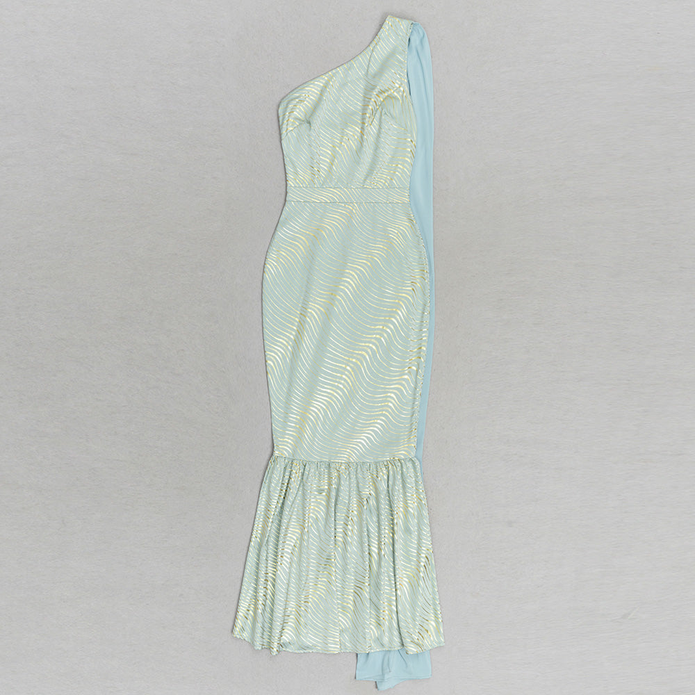 One Shoulder Ruffle Detail Maxi Dress HV9836