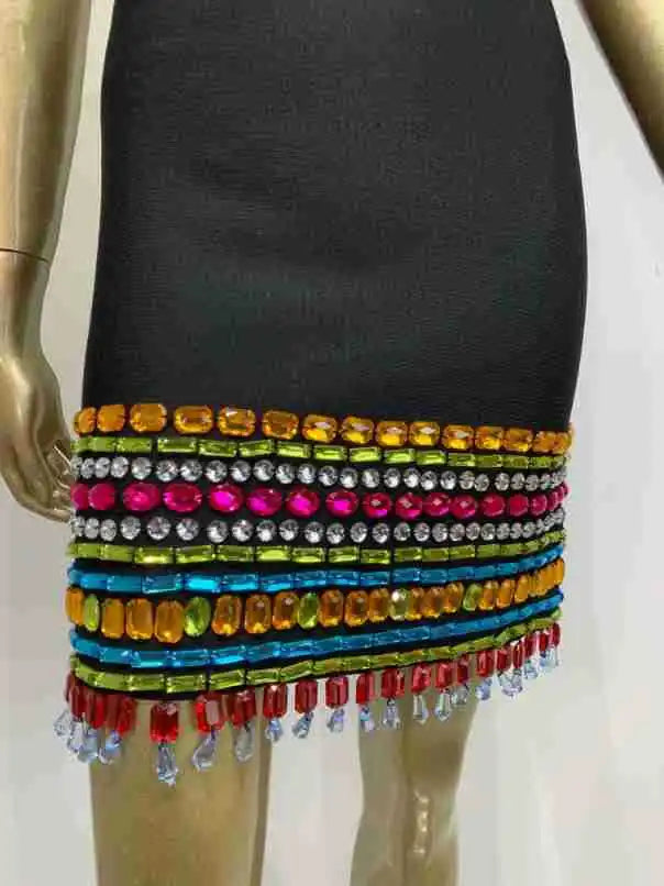 Embellished Bustier Dress Black HV1221