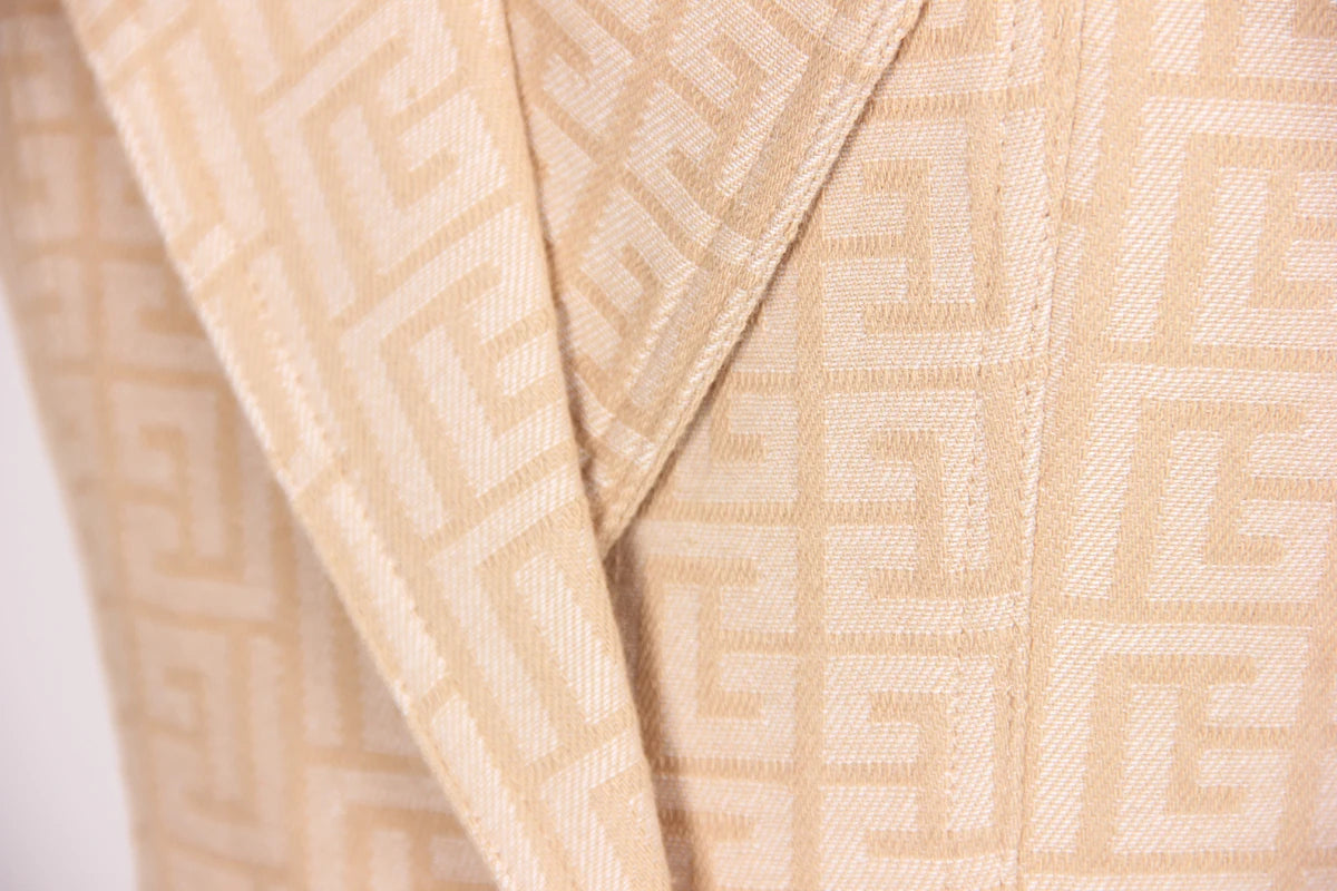 Sleeveless Jacquard Blazer Dress Peach