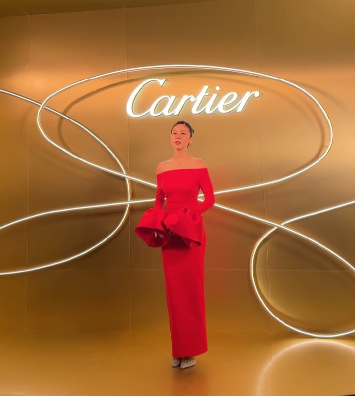 Long Sleeve Bardot Maxi Dress Red HV1855