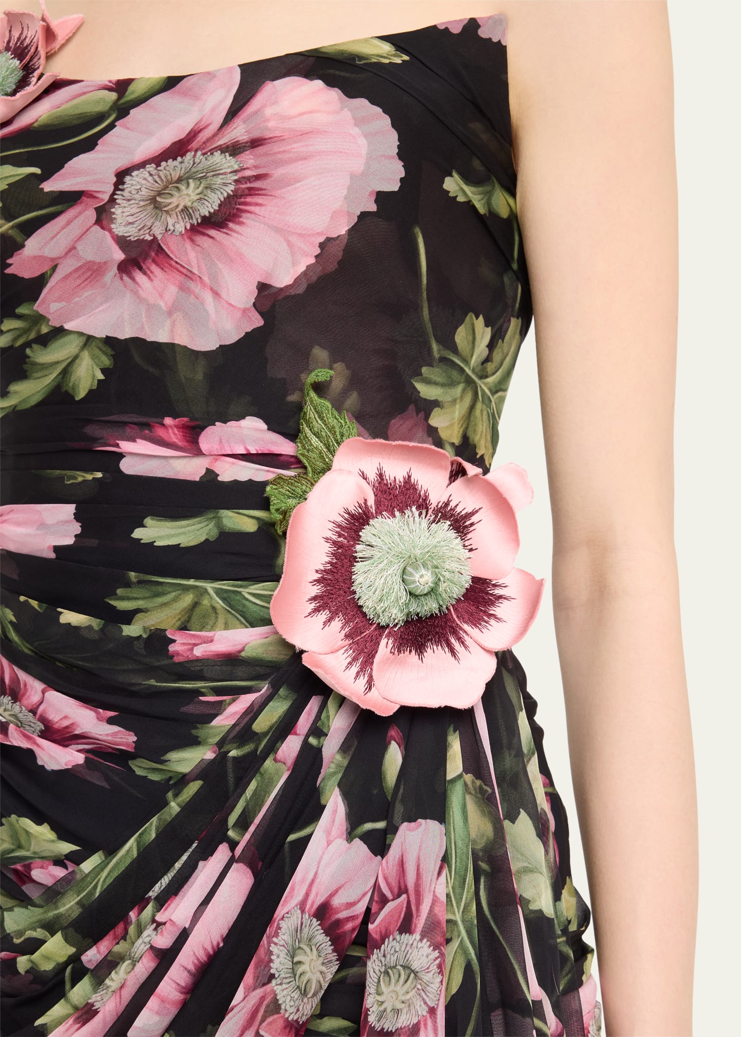 Floral Strapless Draped Dress HV1320