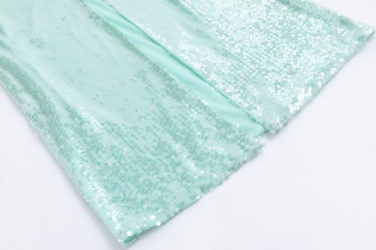 Long Sleeve Sequin Maxi Dress Green