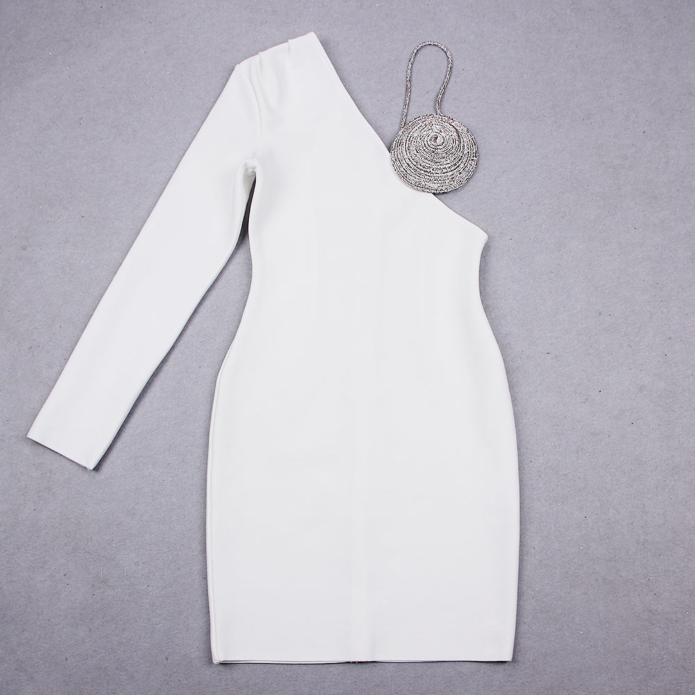 Long Sleeve Rhinestone Bustier Dress HV8724