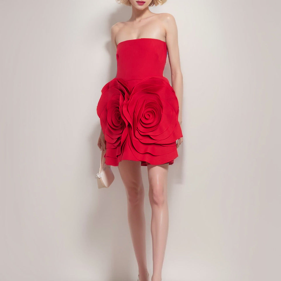 Strapless Flower Detail Dress HV